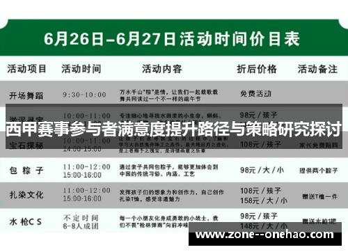 西甲赛事参与者满意度提升路径与策略研究探讨 西甲赛事参与者满意度提升路径与策略研究探讨
